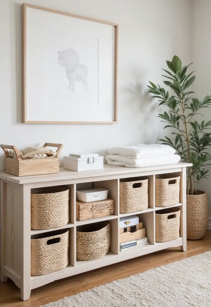 25 Baby Bedroom Ideas for Newborns That Are Dreamy & Serene - 12. Stylish Storage Solutions