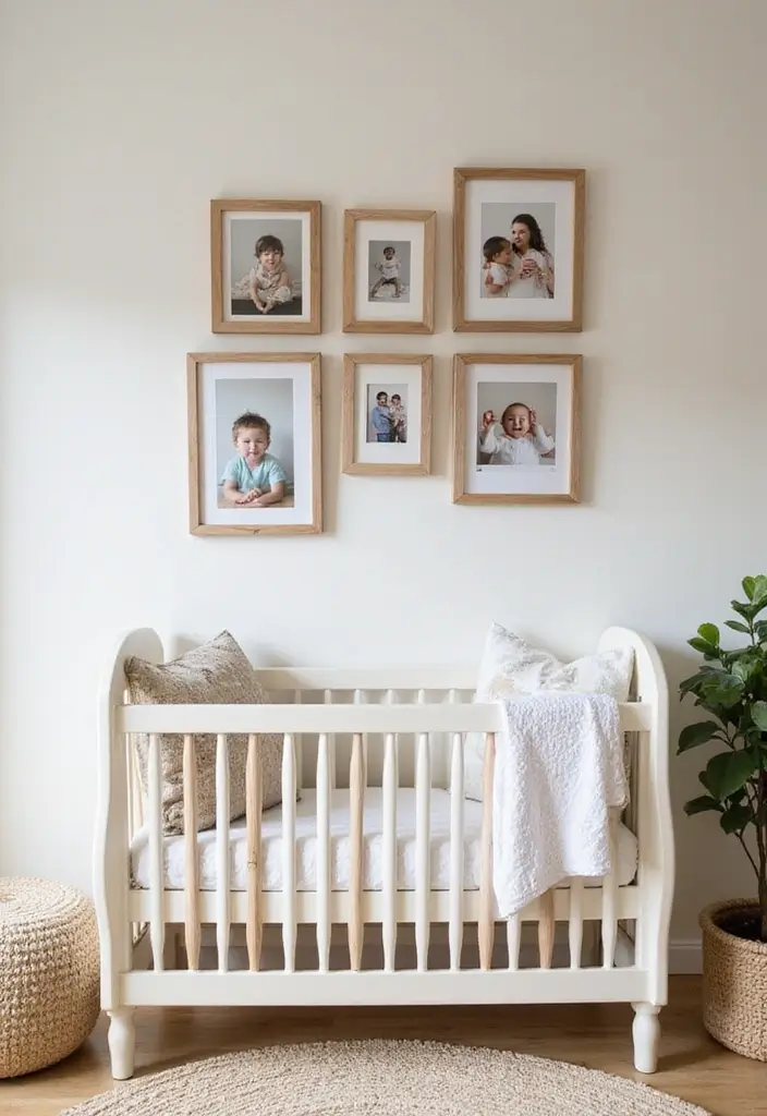 25 Baby Bedroom Ideas for Newborns That Are Dreamy & Serene - 13. Personal Touches with Family Photos