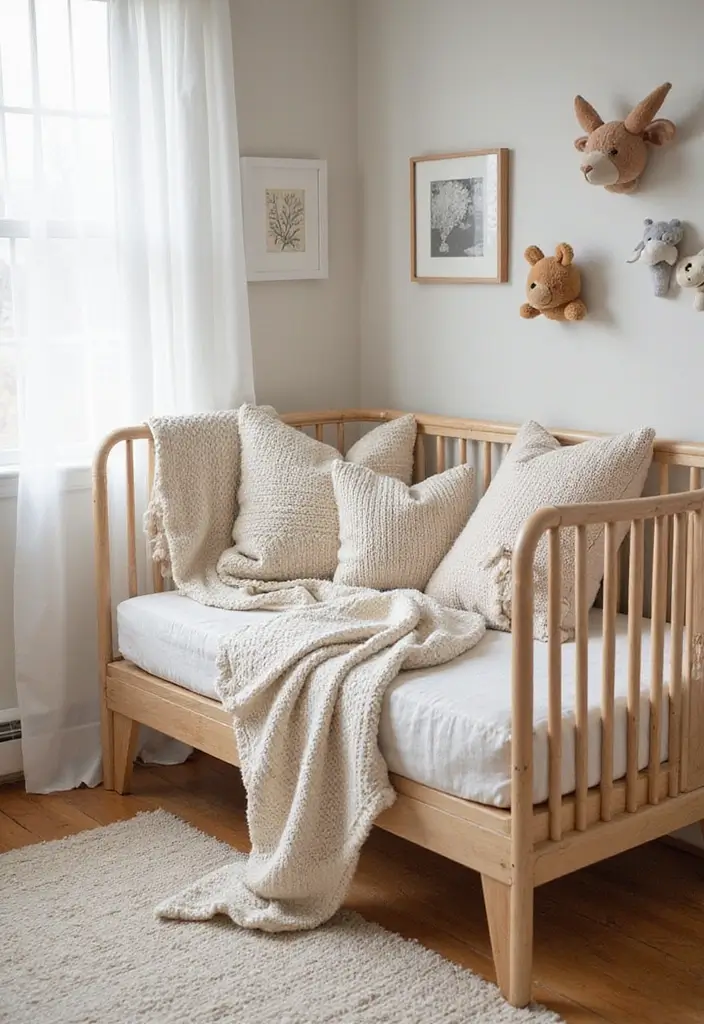 25 Baby Bedroom Ideas for Newborns That Are Dreamy & Serene - 17. Gentle Texture Mix