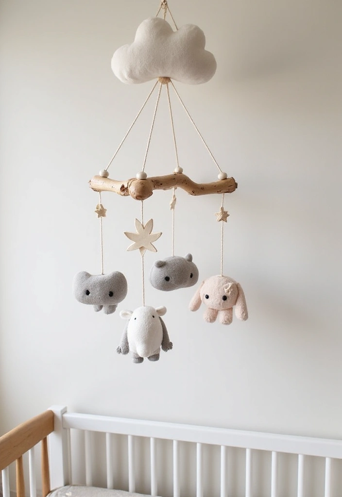 25 Baby Bedroom Ideas for Newborns That Are Dreamy & Serene - 9. Nature-Inspired Mobile