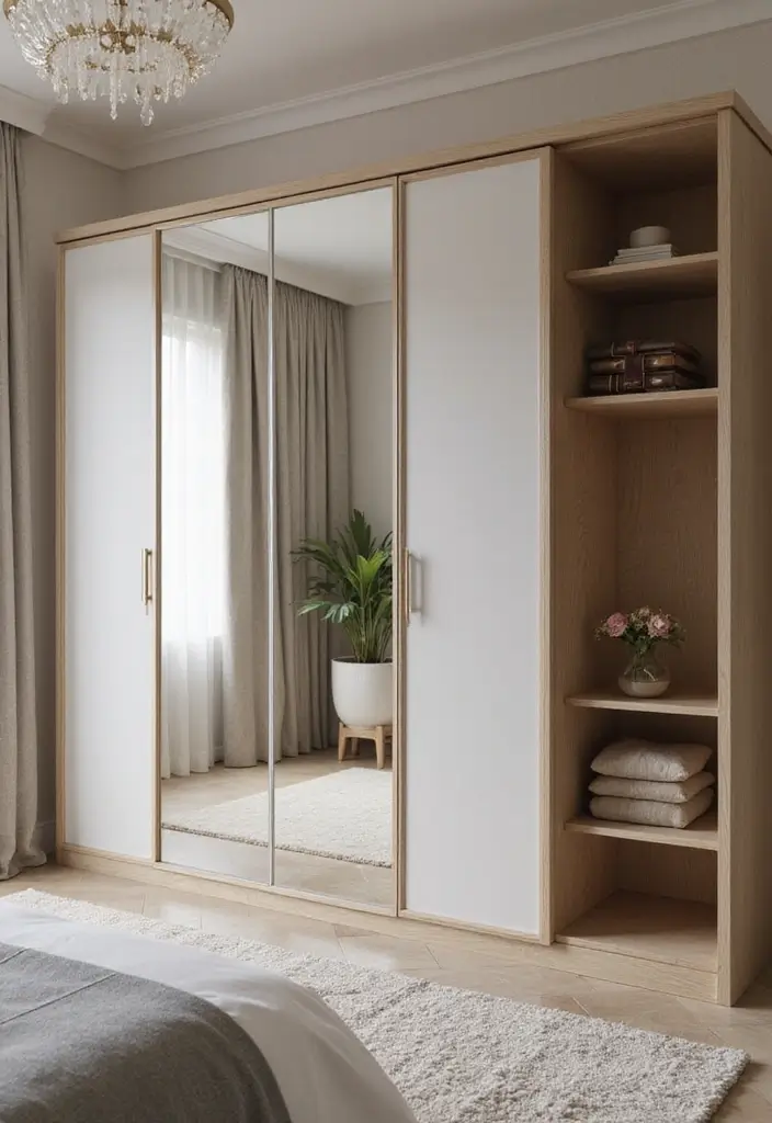 25 Bedroom Fitted Wardrobe Ideas That Save Space Beautifully - 13. Wardrobes with Integrated Mirrors