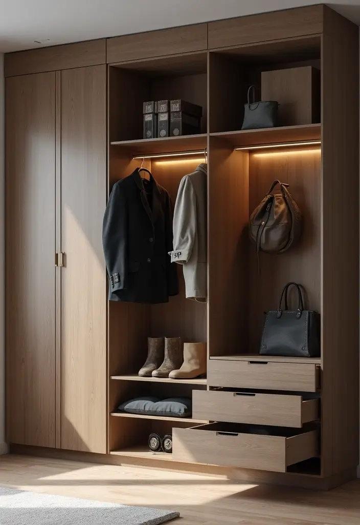 25 Bedroom Fitted Wardrobe Ideas That Save Space Beautifully - 20. Wardrobes with Hidden Compartmentalization