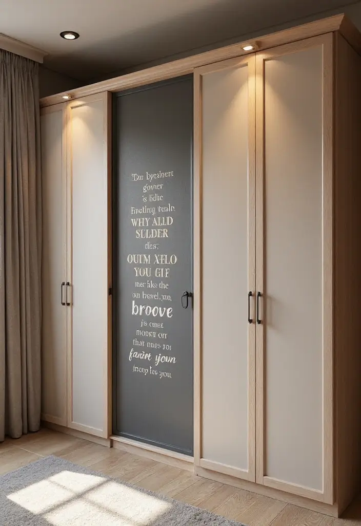 25 Bedroom Fitted Wardrobe Ideas That Save Space Beautifully - 25. Wardrobes with Inspirational Quotes
