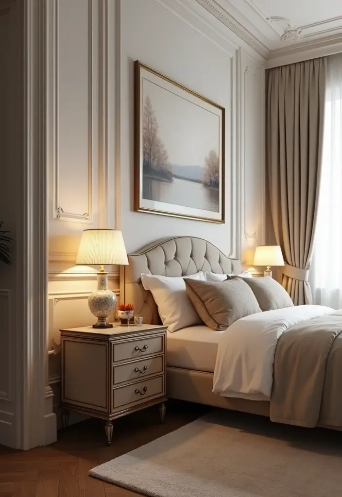 25 Bedroom Side Table Ideas That Look Cute & Functional - 22. Classic Nightstand with Drawers