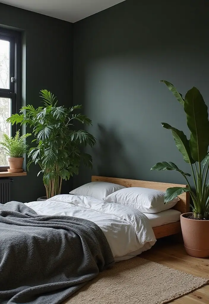 25 Black Bedroom Decor Ideas That Feel Moody and Modern - 11. Indoor Plants