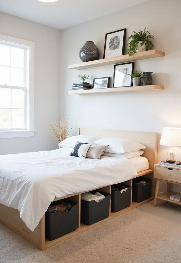 25 Black Bedroom Decor Ideas That Feel Moody and Modern - 18. Creative Storage Solutions