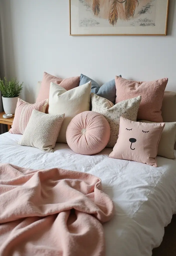25 Black Bedroom Decor Ideas That Feel Moody and Modern - 20. Playful Pillows