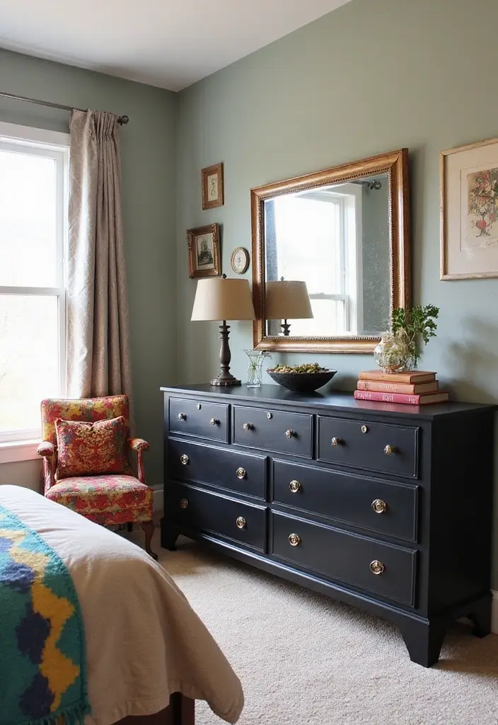 25 Black Dresser Bedroom Ideas That Anchor Any Space - 16. Functional Family Space