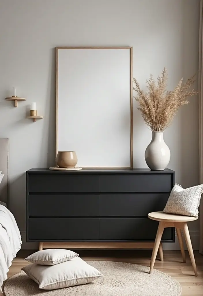25 Black Dresser Bedroom Ideas That Anchor Any Space - 5. Scandinavian Simplicity