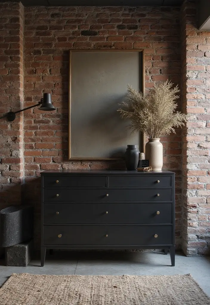 25 Black Dresser Bedroom Ideas That Anchor Any Space - 8. Industrial Edge