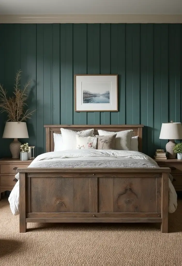 25 Dark Teal Bedroom Ideas That Bring Depth and Style - 21. Modern Farmhouse