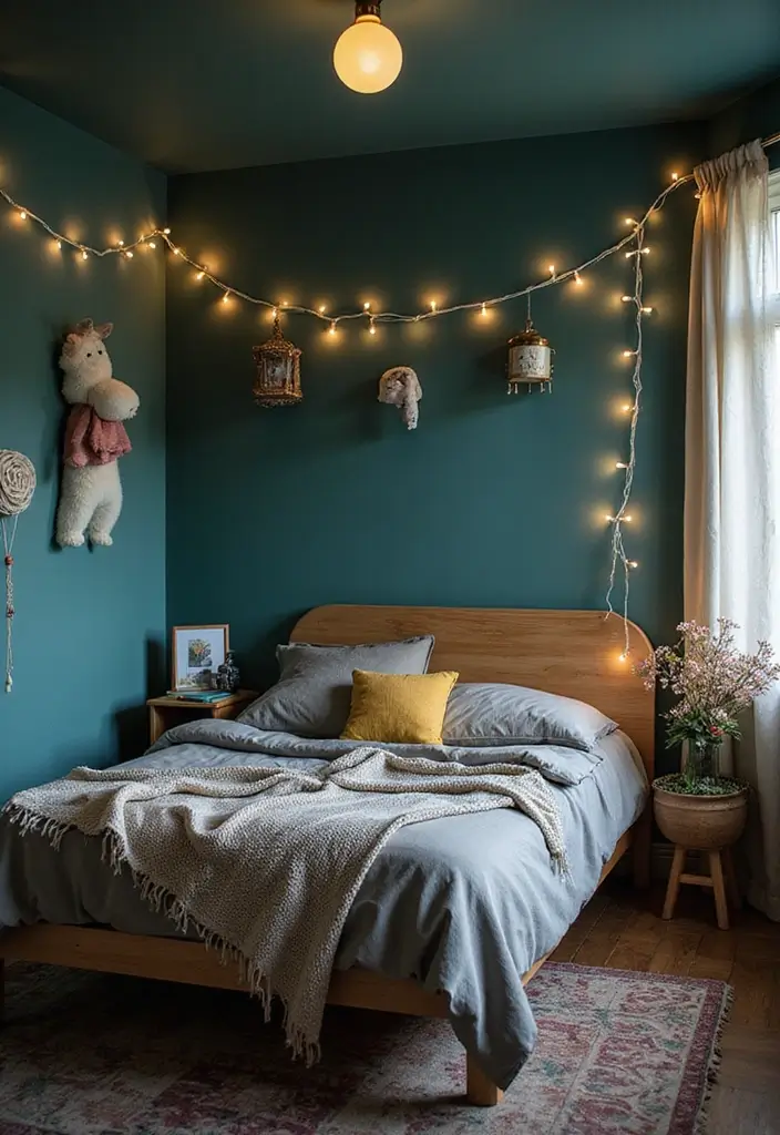 25 Dark Teal Bedroom Ideas That Bring Depth and Style - 24. Whimsical Fantasy