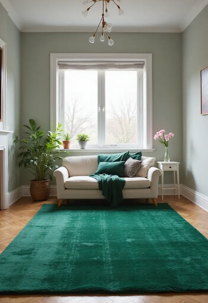 25 Emerald Green Bedroom Ideas That Add Glam and Freshness - 10. Emerald Green Area Rugs