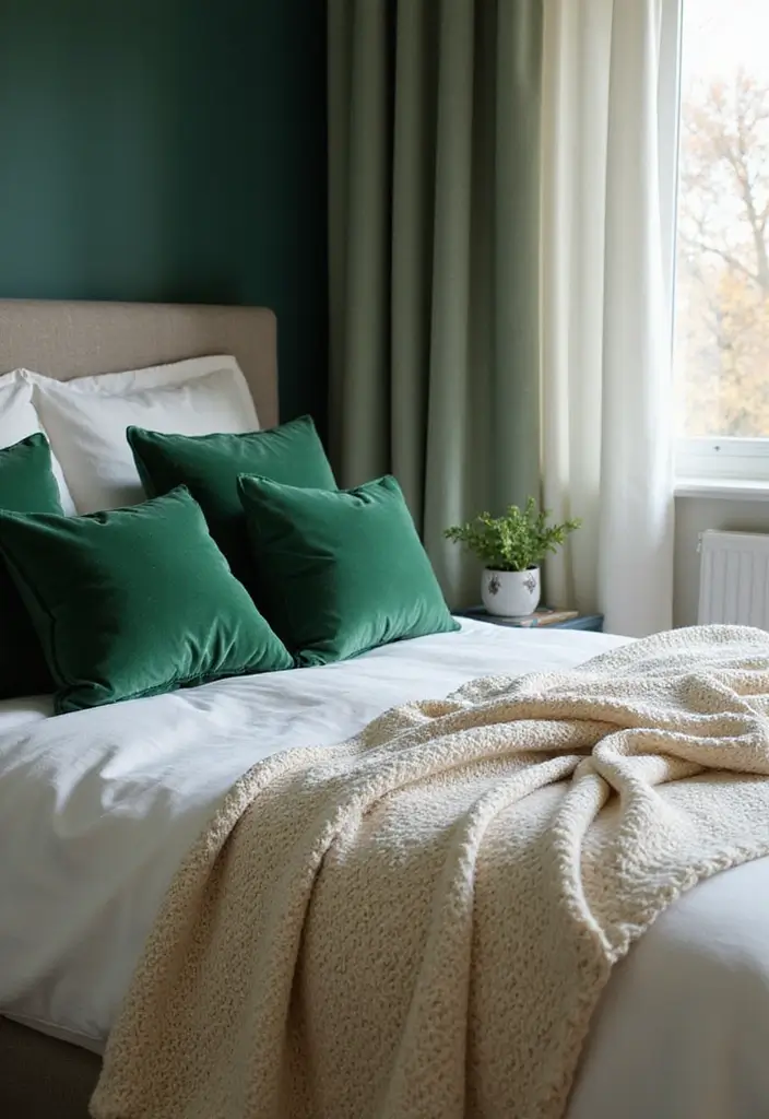 25 Emerald Green Bedroom Ideas That Add Glam and Freshness - 2. Layered Textures