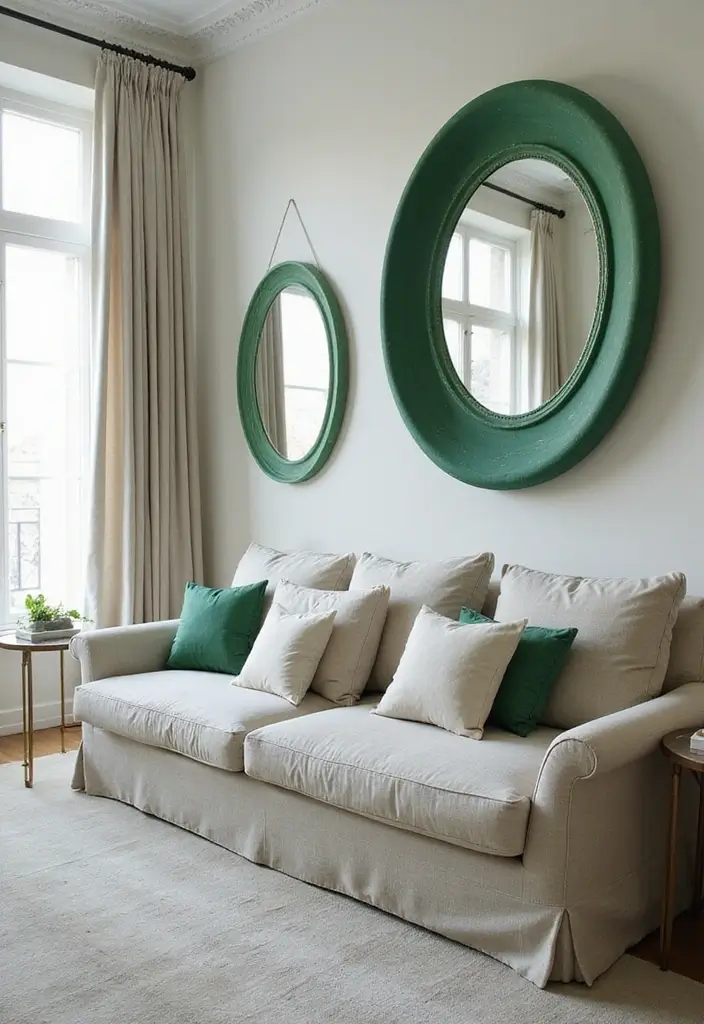 25 Emerald Green Bedroom Ideas That Add Glam and Freshness - 24. Accent with Mirrors