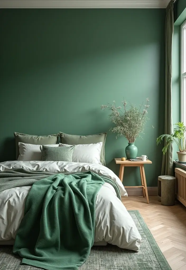 25 Emerald Green Bedroom Ideas That Add Glam and Freshness - 25. Keep it Balanced