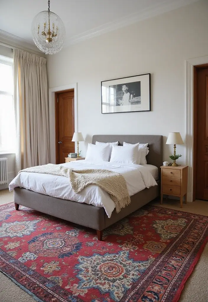 25 Female Bedroom Ideas Classy That Feel Elegant & Stylish - 11. Statement Rugs