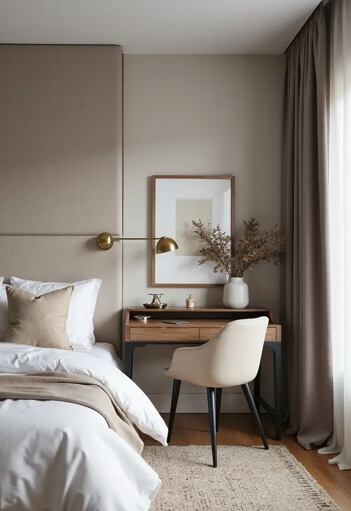 25 Female Bedroom Ideas Classy That Feel Elegant & Stylish - 18. Incorporate a Workspace