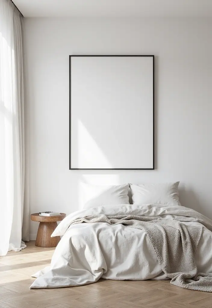 25 Female Bedroom Ideas Classy That Feel Elegant & Stylish - 21. Minimalist Wall Decor