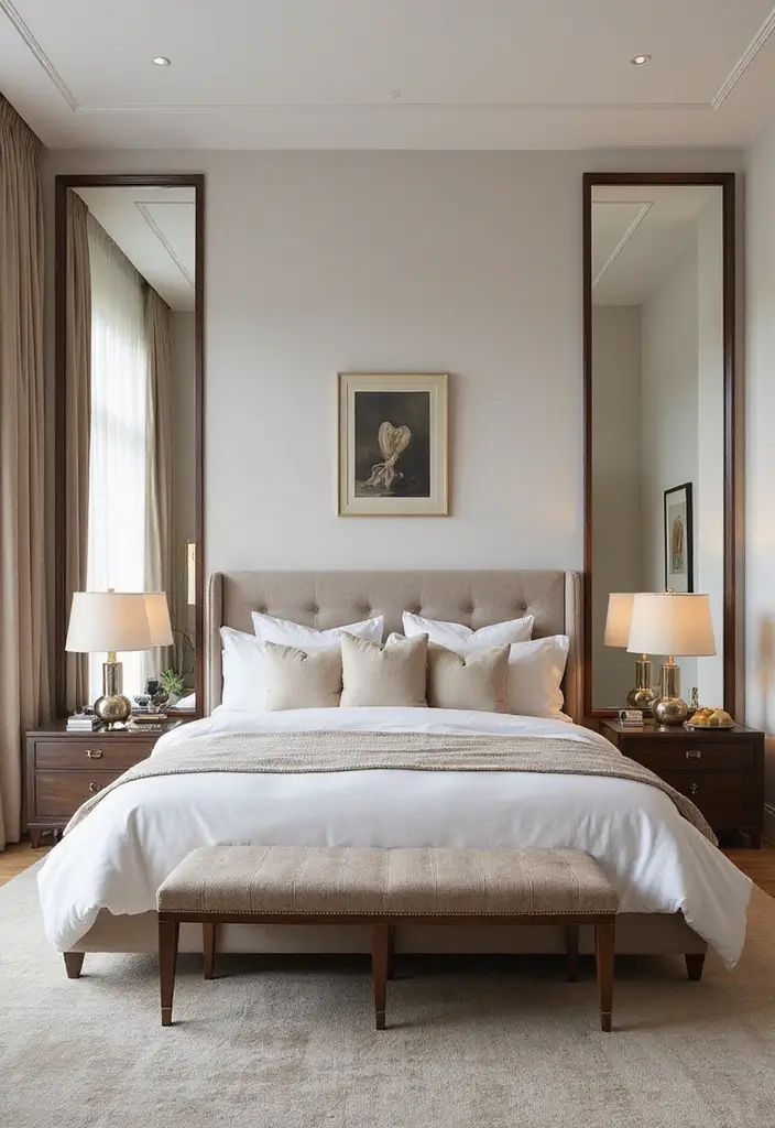 25 Female Bedroom Ideas Classy That Feel Elegant & Stylish - 25. Mirrors for Depth