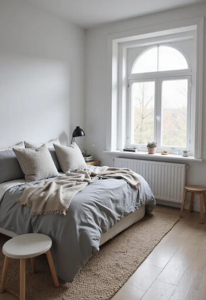 25 Gray Comforter Bedroom Ideas That Feel Calm & Neutral - 10. Scandinavian Simplicity