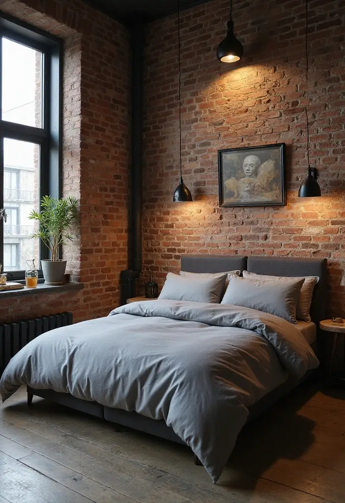 25 Gray Comforter Bedroom Ideas That Feel Calm & Neutral - 11. Industrial Edge