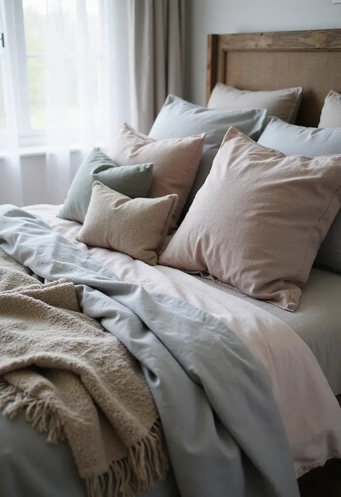 25 Gray Comforter Bedroom Ideas That Feel Calm & Neutral - 19. Layered Bedding