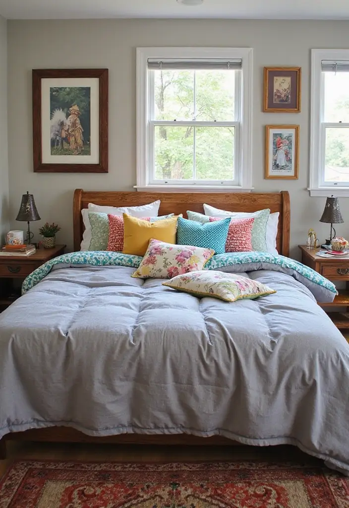 25 Gray Comforter Bedroom Ideas That Feel Calm & Neutral - 22. Mixed Patterns