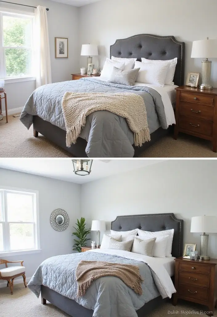 25 Gray Comforter Bedroom Ideas That Feel Calm & Neutral - 25. Seasonal Refresh