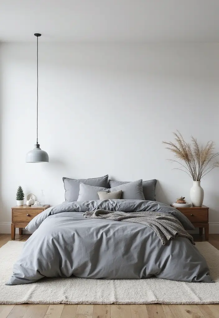25 Gray Comforter Bedroom Ideas That Feel Calm & Neutral - 7. Minimalist Chic