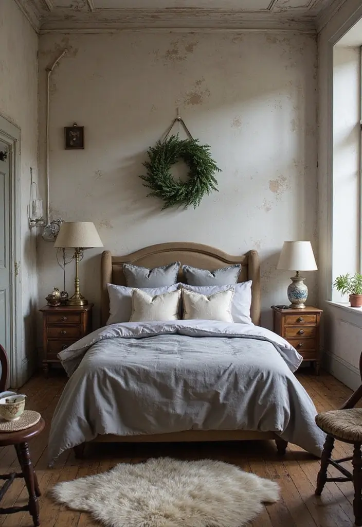 25 Gray Comforter Bedroom Ideas That Feel Calm & Neutral - 9. Vintage Charm