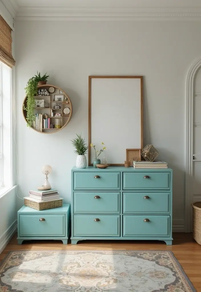25 Grey and Teal Bedroom Ideas That Feel Balanced and Modern - 24. Stylish Storage Solutions