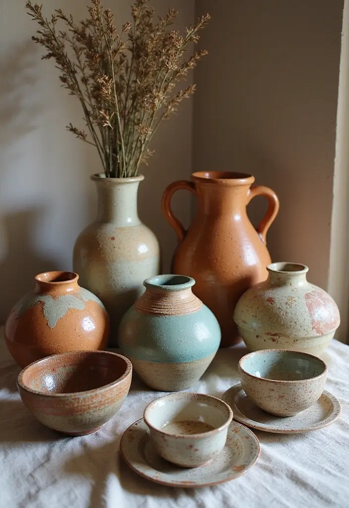 25 Indian Bedroom Decor Ideas That Blend Tradition & Style - 14. Handmade Pottery Touches