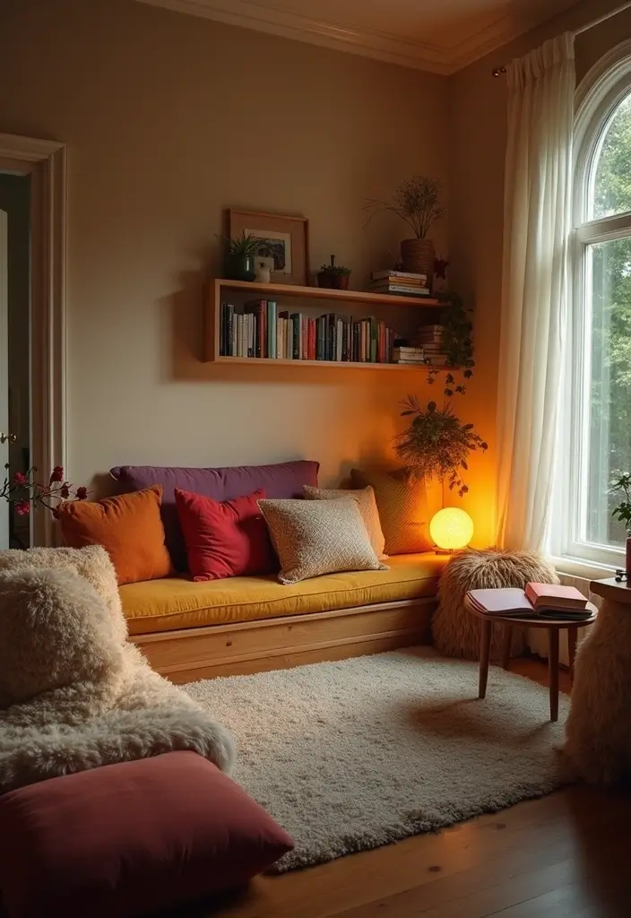 25 Indian Bedroom Decor Ideas That Blend Tradition & Style - 23. Cozy Reading Nook