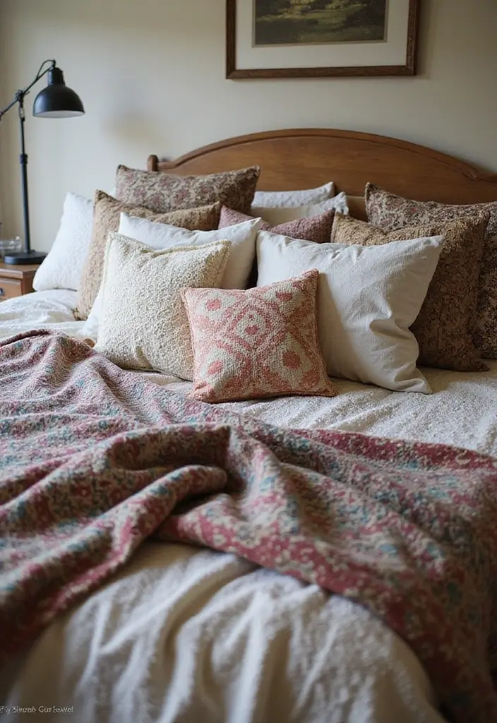 25 Indian Bedroom Decor Ideas That Blend Tradition & Style - 4. Bohemian Bedding Mix