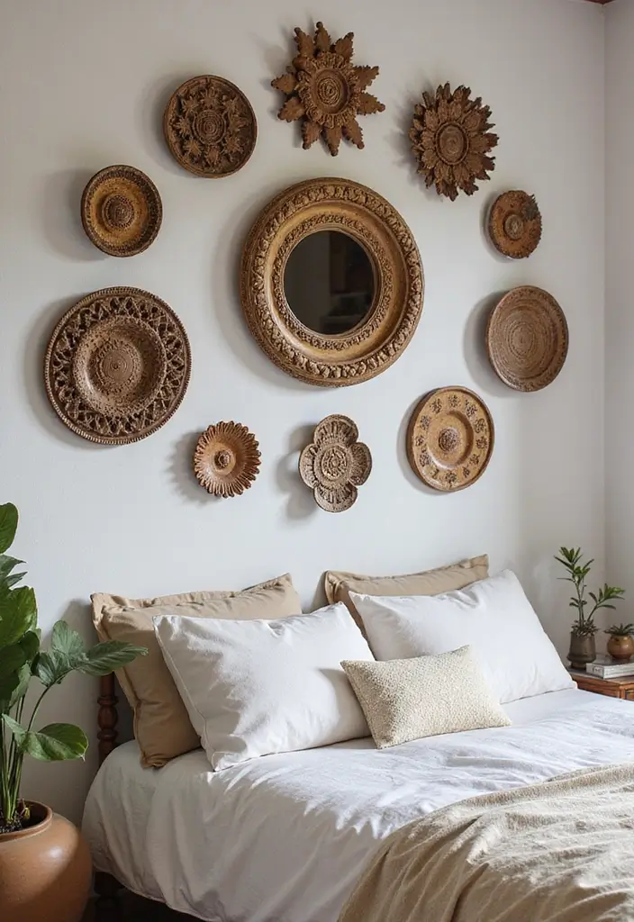 25 Indian Bedroom Decor Ideas That Blend Tradition & Style - 7. Ethnic Wall Decor