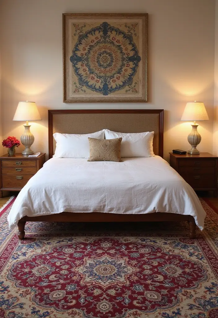 25 Indian Bedroom Decor Ideas That Blend Tradition & Style - 9. Traditional Area Rugs