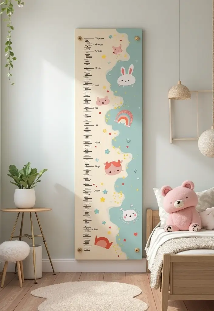 25 Kids Bedroom Decor Ideas That Parents Will Also Love - 15. Personalized Growth Charts