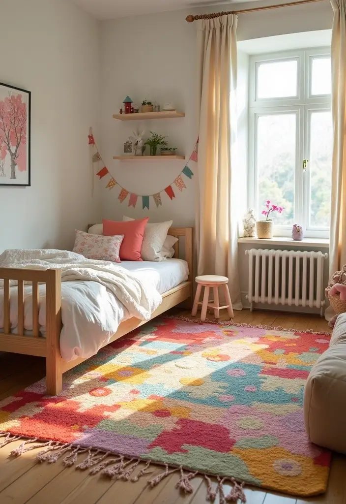 25 Kids Bedroom Decor Ideas That Parents Will Also Love - 6. Playful Rug Designs