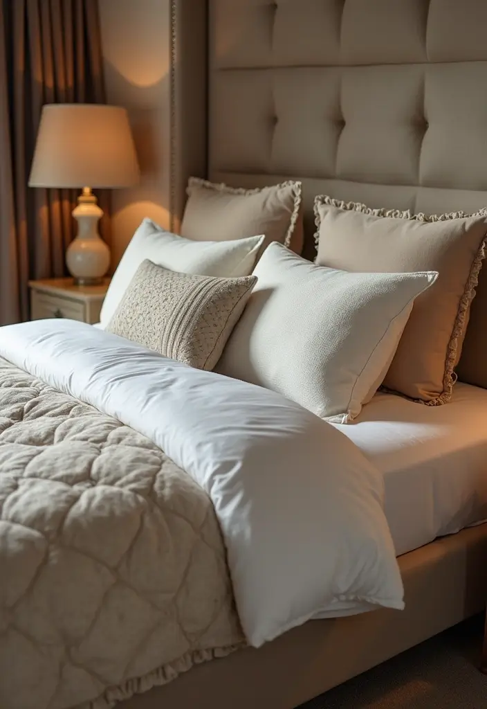 25 King Size Bedroom Ideas That Exude Luxury - 1. Extravagant Bedding Layers