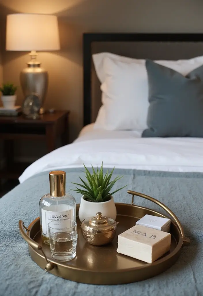 25 King Size Bedroom Ideas That Exude Luxury - 22. Chic Decorative Trays
