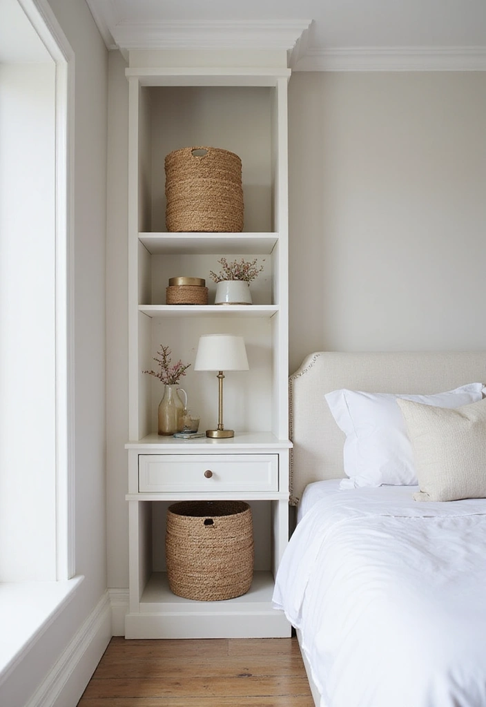 25 Off White Bedroom Ideas That Feel Light, Elegant & Airy - 14. Stylish Storage Solutions