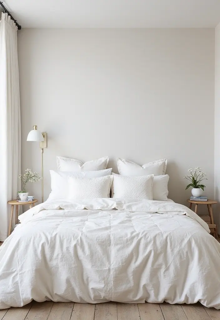 25 Off White Bedroom Ideas That Feel Light, Elegant & Airy - 19. Soft Geometric Patterns