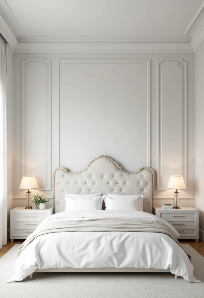 25 Off White Bedroom Ideas That Feel Light, Elegant & Airy - 20. Statement Headboard