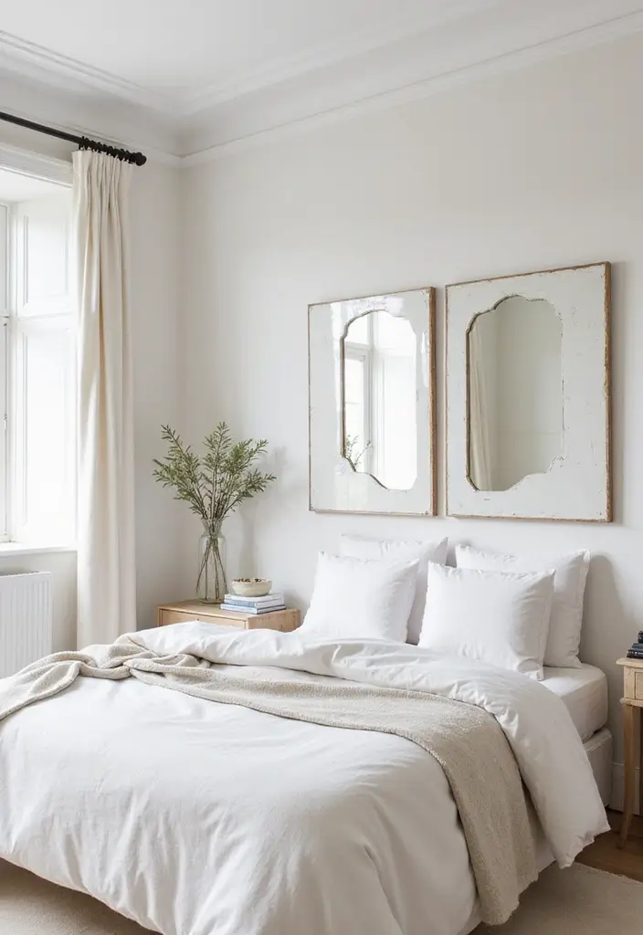 25 Off White Bedroom Ideas That Feel Light, Elegant & Airy - 21. Elegant Mirrors