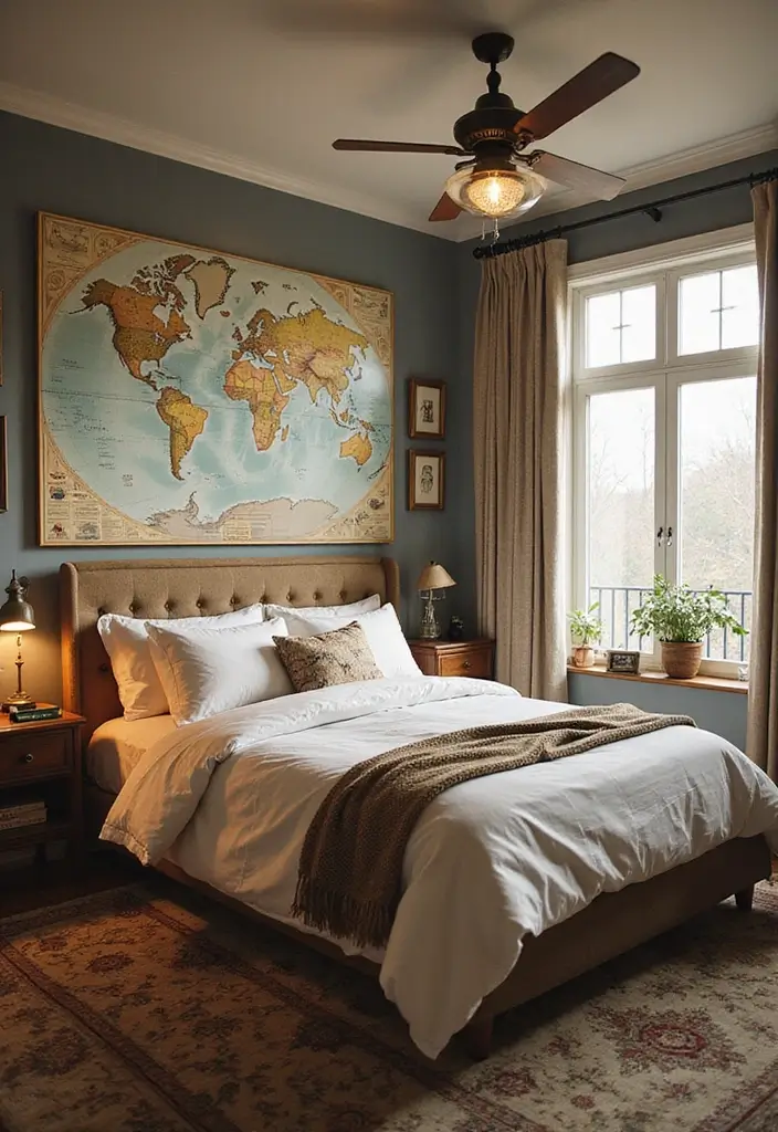 25 Older Teen Boy Bedroom Ideas That Feel Grown-Up & Cool - 13. Travel-Inspired Decor