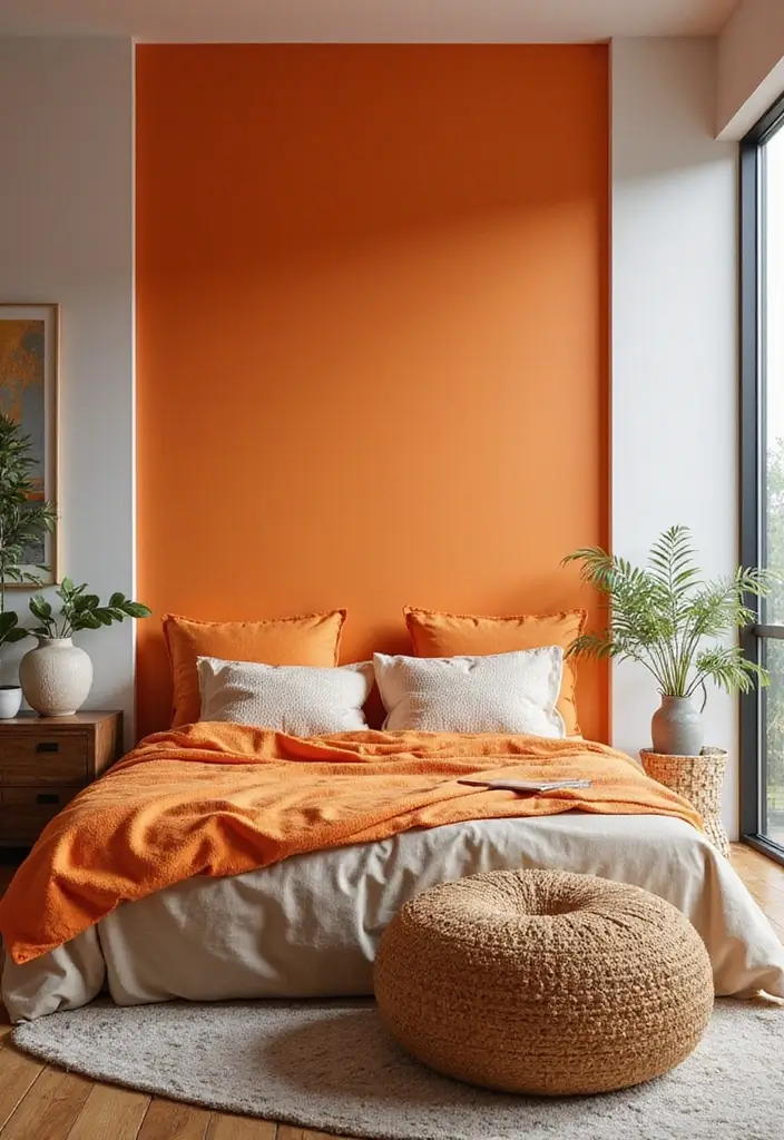 25 Room Color Ideas Bedroom Men That Feel Masculine and Classy - 22. Bold Tangerine