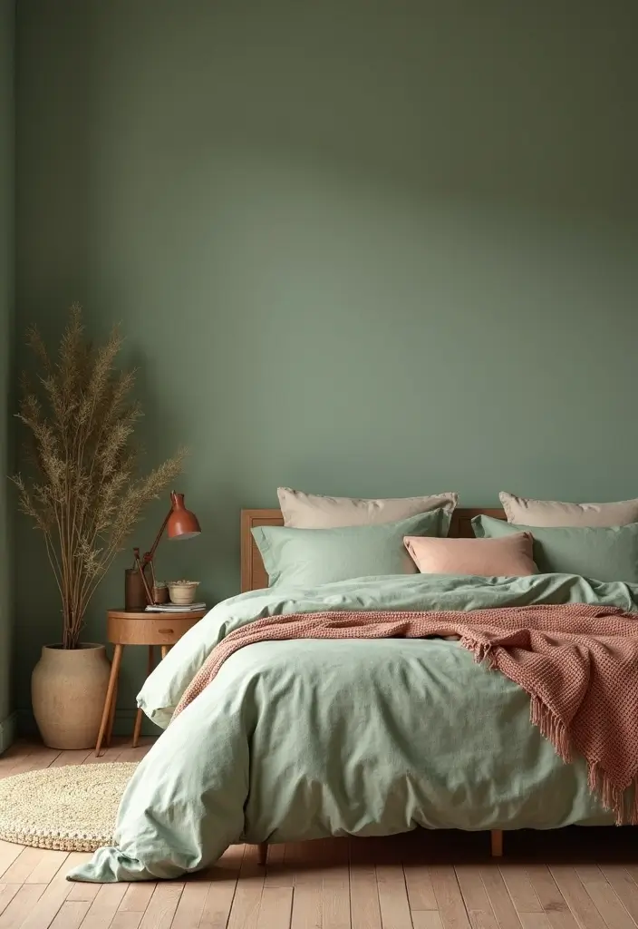 25 Sage Green Bedroom Ideas That Are Peaceful and Elegant - 22. Earthy Tones & Sage Green Combo