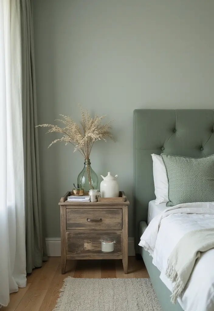 25 Sage Green Bedroom Ideas That Are Peaceful and Elegant - 23. Simple Decorative Trays