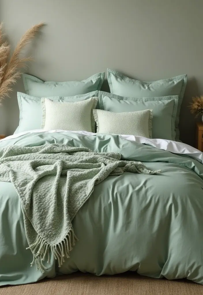 25 Sage Green Bedroom Ideas That Are Peaceful and Elegant - 25. Customizable Bedding Sets